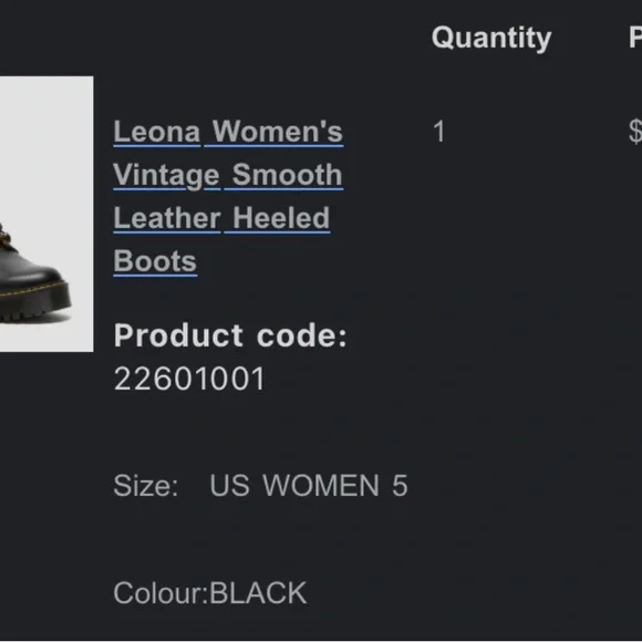 Dr. Martens Black Leather Boots Leona - Picture 8 of 8